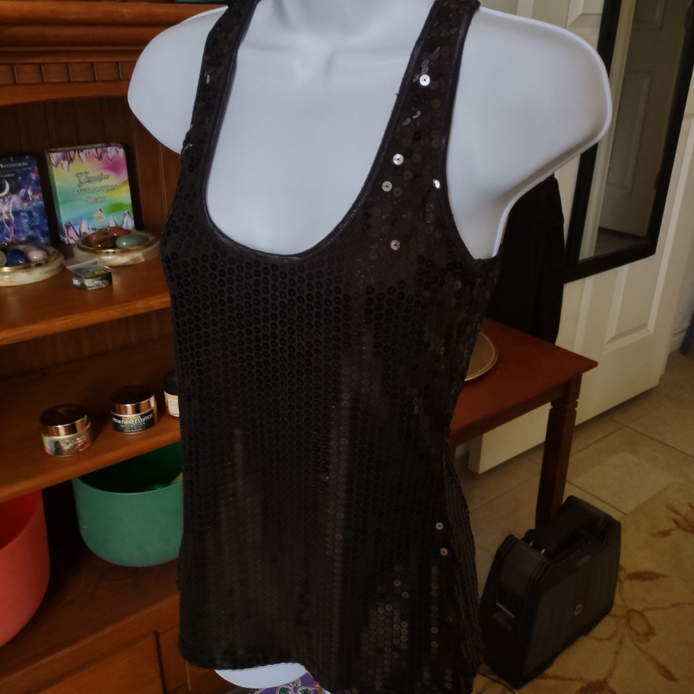 Black Sequin Blouse size S